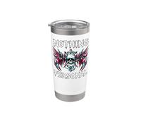 Gothic Biker Skull Nothing Personal Y2K Alt Grunge Vaso térmico de acero inoxidable de doble pared