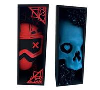 Gothic Book Nook Kit, 3D Skull Bookshelf Insert, Creepy 3D Bookshelves Decor, Spooky Goth Theme, Dark Aesthetic Display, Excellent for Halloween, Haunted House, Kitchen Shelf, Bedroom