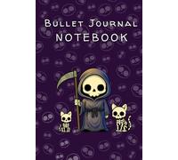 Gothic Bullet Journal Planner - Cute Grim Reaper & Skeleton Cat Daily To-Do Tracker Notebook