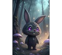 "Gothic Bunny Journal - Dark Fantasy Creature Notebook Inspired by Designer Toys": "Cute but Creepy Bunny-Inspired Character in a Mystical Forest - ... Notebook for Sketching, Writing & Journaling"