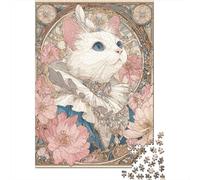 Gothic Cat Art Print Puzzle Imposible,desafío for Adults Juego Educativo 1000 Piezas Obra De Arte De Juego De para Adultos Y Niños A Partir De 12 Años 52x38cm/1000pcs