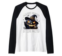 Gothic Cat Graphic For Witchy Women Funny Saying Halloween Camiseta Manga Raglan
