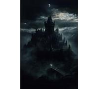Gothic CATHEDRAL Seasonal Hardcover Diary, 200+ pages, Journal, Planner, Notebook, A5 size, 5.5 inch x 8.5inch, Haunted House, Lunar Moon, Spooky Diary