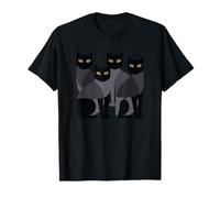 Gothic Cats EMO Grunge Punk Graphic Goth Mid-Century Modern Camiseta
