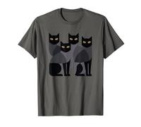 Gothic Cats EMO Grunge Punk Graphic Goth Mid-Century Modern Camiseta