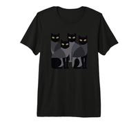 Gothic Cats EMO Grunge Punk Graphic Goth Mid-Century Modern Camiseta Premium