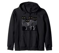 Gothic Cats EMO Grunge Punk Graphic Goth Mid-Century Modern Sudadera con Capucha