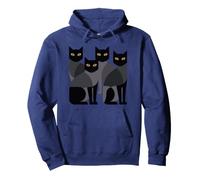 Gothic Cats EMO Grunge Punk Graphic Goth Mid-Century Modern Sudadera con Capucha