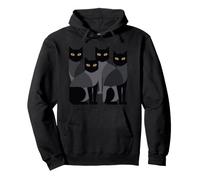 Gothic Cats EMO Grunge Punk Graphic Goth Mid-Century Modern Sudadera con Capucha