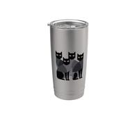 Gothic Cats Emo Grunge Punk Graphic Goth Mid-Century Modern Vaso térmico de acero inoxidable de doble pared