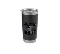 Gothic Cats Emo Grunge Punk Graphic Goth Mid-Century Modern Vaso térmico de acero inoxidable de doble pared