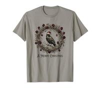 Gothic Christmas Raven Wreath Vintage Victorian Dark Holiday Camiseta