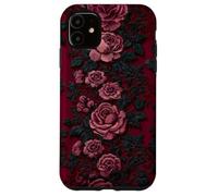 Gothic Dark Floral Black Lace Valentine Carcasa para iPhone 11