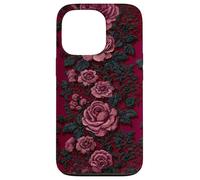 Gothic Dark Floral Black Lace Valentine Carcasa para iPhone 13 Pro