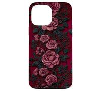 Gothic Dark Floral Black Lace Valentine Carcasa para iPhone 13 Pro MAX