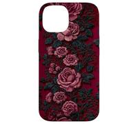 Gothic Dark Floral Black Lace Valentine Carcasa para iPhone 14