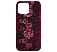 Gothic Dark Floral Black Lace Valentine Carcasa para iPhone 16 Pro MAX