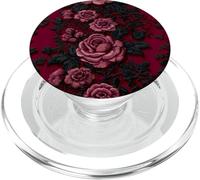 Gothic Dark Floral Black Lace Valentine PopSockets PopGrip para MagSafe