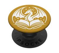 Gothic Dragon Wings Book Lover Librarian Fantasy Bookish PopSockets PopGrip Adhesivo