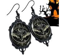 Gothic Earrings - Vintage Black Cutout Hoop Dangle Jewelry