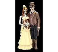 Gothic Esqueleto Pareja de Novios Figura - Steampunk - i Do Figura de Decoración, Pintado a Mano