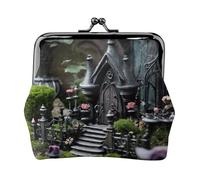 Gothic Fairy Garden01 - Monedero para mujer, monedero pequeño con cierre de beso, para monedas, tarjetas, objetos pequeños