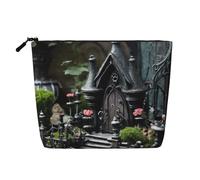 Gothic Fairy Garden01 - Neceser con impresión de gran capacidad para mujer, para uso diario, viajes, Black, Talla única