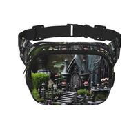 Gothic Fairy Garden01 - Riñonera estampada para mujeres y hombres, con correa ajustable para viajes, senderismo, ciclismo