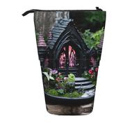 Gothic Fairy Garden03 - Estuche vertical retráctil para lápices, caja organizadora de oficina para adultos