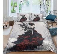 Gothic Fairy In Snow Funda Nordica Juego de 3 Piezas Cierre Cremallera