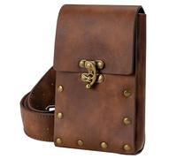 Gothic Fanny Pack - Medieval Vintage Faux Leather Waist Pouch, Renaissance Fair Steampunk Belt Bag, Sturdy Adjustable Strap Travel Pocket, Ideal for Halloween Costume Set