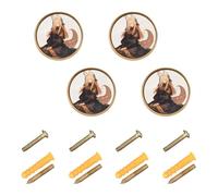 Gothic Fox Anime Girl Hardware personalizable para gabinetes y cajones, pomos de pared para colgar 32 mm (32 mm) para gabinete de puerta, paquete de 4