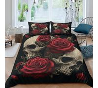 Gothic Funda Edredon Microfibra Juego de Ropa de Cama de 3 Piezas Impresión 3D Cierre de Gothic Arte Estilo Funda de Edredón Funda de Almohada a Juego Transpirable for Ancianos Single（140x200cm）