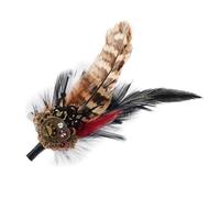 Gothic Gear Brooch | Feathers + Metal, 10x4cm, 30g | 2-in-1 Medieval Lapel Pin & Hair Clip | Steampunk Jewelry For Women & Girls, riferimento alla descrizione, Plumas + Metal, 1