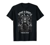 Gothic & Ghastly Forever Spooky Dark Queen en Skull Throne Camiseta