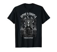 Gothic & Ghastly Forever Spooky Dark Queen en Skull Throne Camiseta gráfica económica