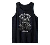Gothic & Ghastly Forever Spooky Dark Queen en Skull Throne Camiseta sin Mangas