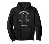 Gothic & Ghastly Forever Spooky Dark Queen en Skull Throne Sudadera con Capucha