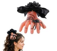 Gothic Halloween Hair Clips,Spooky Realistic Severed Hand Hairpin,Novelty Bow Spider Hair Claw,for Women Everyday Home Travel Grooming Birthday Party Cosplay Festival