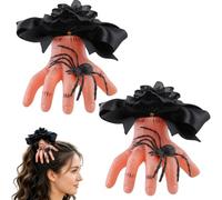 Gothic Halloween Hair Clips,Spooky Realistic Severed Hand Hairpin,Novelty Bow Spider Hair Claw,for Women Everyday Home Travel Grooming Birthday Party Cosplay Festival