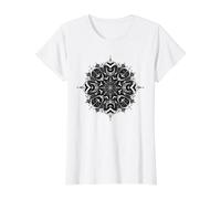 Gothic Halloween Mandala Spider Web Camiseta gráfica económica, Mujer, Blanco, XL