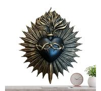 Gothic Heart Sculpture - Resin Wall Decor for Vintage Spaces | Sacred Art Craft with Detailed Design, Elegant Home Accent Piece, Apartment Bedroom Church Easter Wedding Christmas Study Living Room