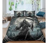 Gothic Horror Art Funda Edredon 3 Piezas Compuesto Impresión 3D Cierre de Gothic Horror Arte Funda de Edredón Funda de Almohada a Juego Lavables Transpirable for Adolescentes King（220x240cm）