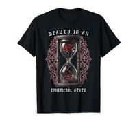 Gothic Hourglass Rose Beauty Is An Ephemeral State Floral Camiseta