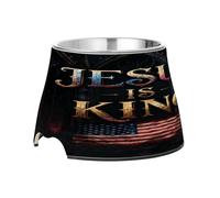 Gothic Jesus is King - Cuencos para perros antideslizantes de acero inoxidable para gatos pequeños, aptos para bigotes de mascotas pequeñas