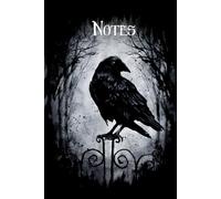Gothic Krähe Notizbuch Notes | ca DIN A5 15 x 23 cm liniert | 100 Seiten | Gothic Notizheft für Schule und Freizeit:: in jeder Ecke eine Krähe, Rückseite mit Hexe