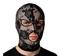 Gothic Lace MasqueradeMask - Retro Hollowed Out Face Veil, Halloween Costume Headwear | Dark Themed Mysterious Facial Accessories, Vintage Black Lace Face Cover for Men, Women, Cosplay Party, Theme