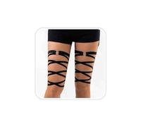 Gothic Leg Wraps Sexy Long Leg Wraps Rave Balck Sexy Garter Leg Wraps Women Adjustable Elastic Ribbon Thigh Harness Plus Size Garter Belt Thigh Highs for Festival Cosplay Party Dance Halloween