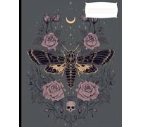 Gothic Mothman composition notebook. Skull Composition Book, Aesthetic Macabre gothic halloween notebook gift