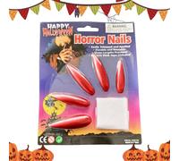 Gothic Press-On Nails Set, Long Horror Fake Nail Kit, 10 Pieces, Halloween Costume, Vampire Claw Fingernail Decoration for Cosplay Masquerade Party Role Play Haunted House Performance Accessories
